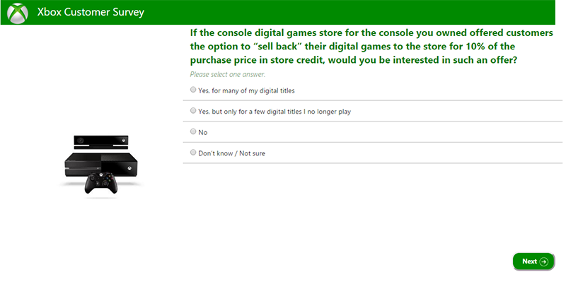 Illustration for article titled Xbox Survey Wonders If You'd Trade In Your Digital Games For Store Credit